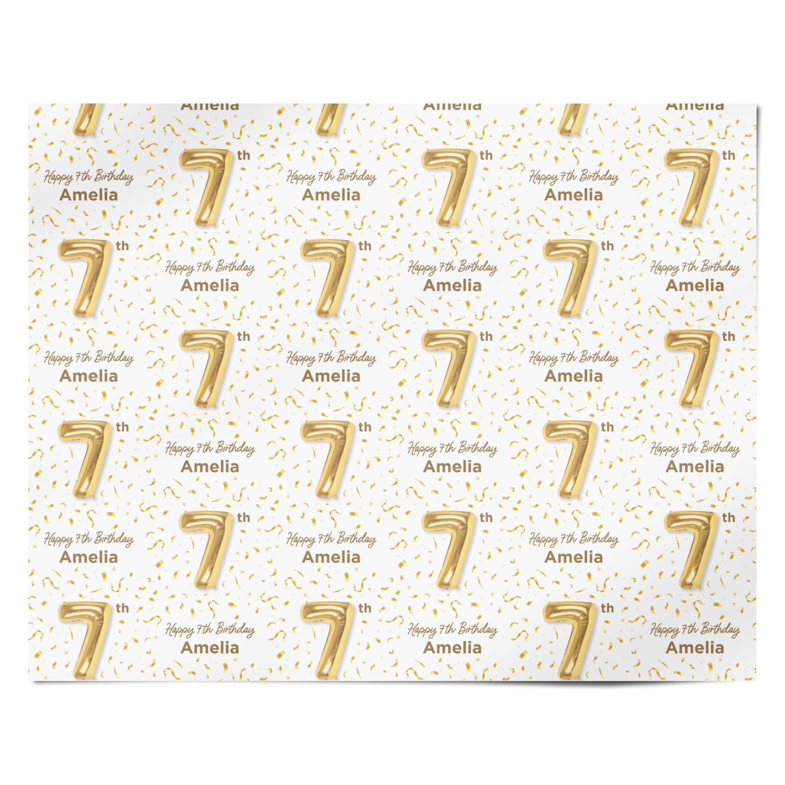 Personalised 7th Birthday Personalised Wrapping Paper Alternative