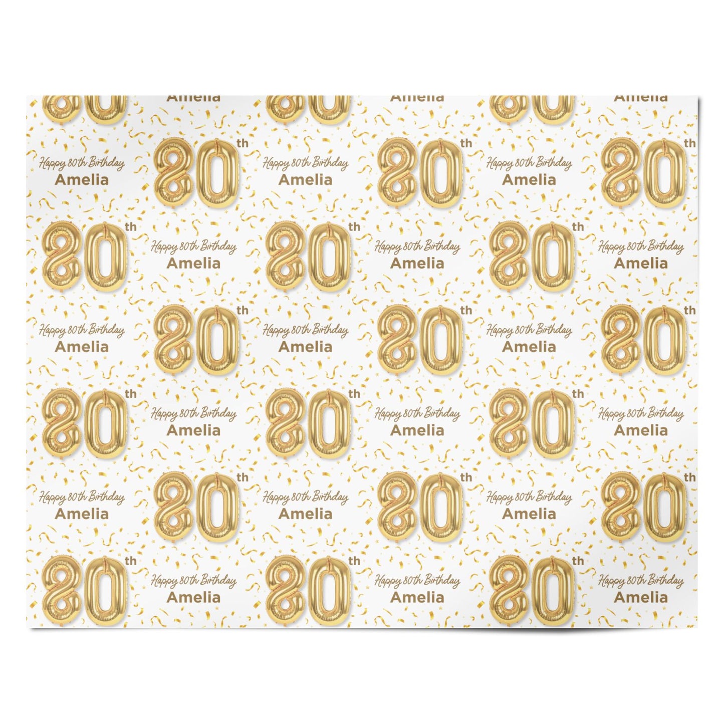 Personalised 80th Birthday Personalised Wrapping Paper Alternative
