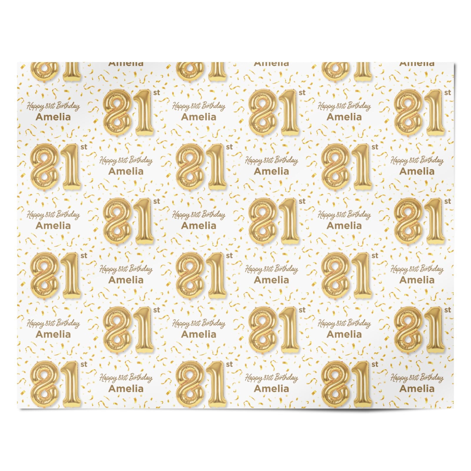 Personalised 81st Birthday Personalised Wrapping Paper Alternative