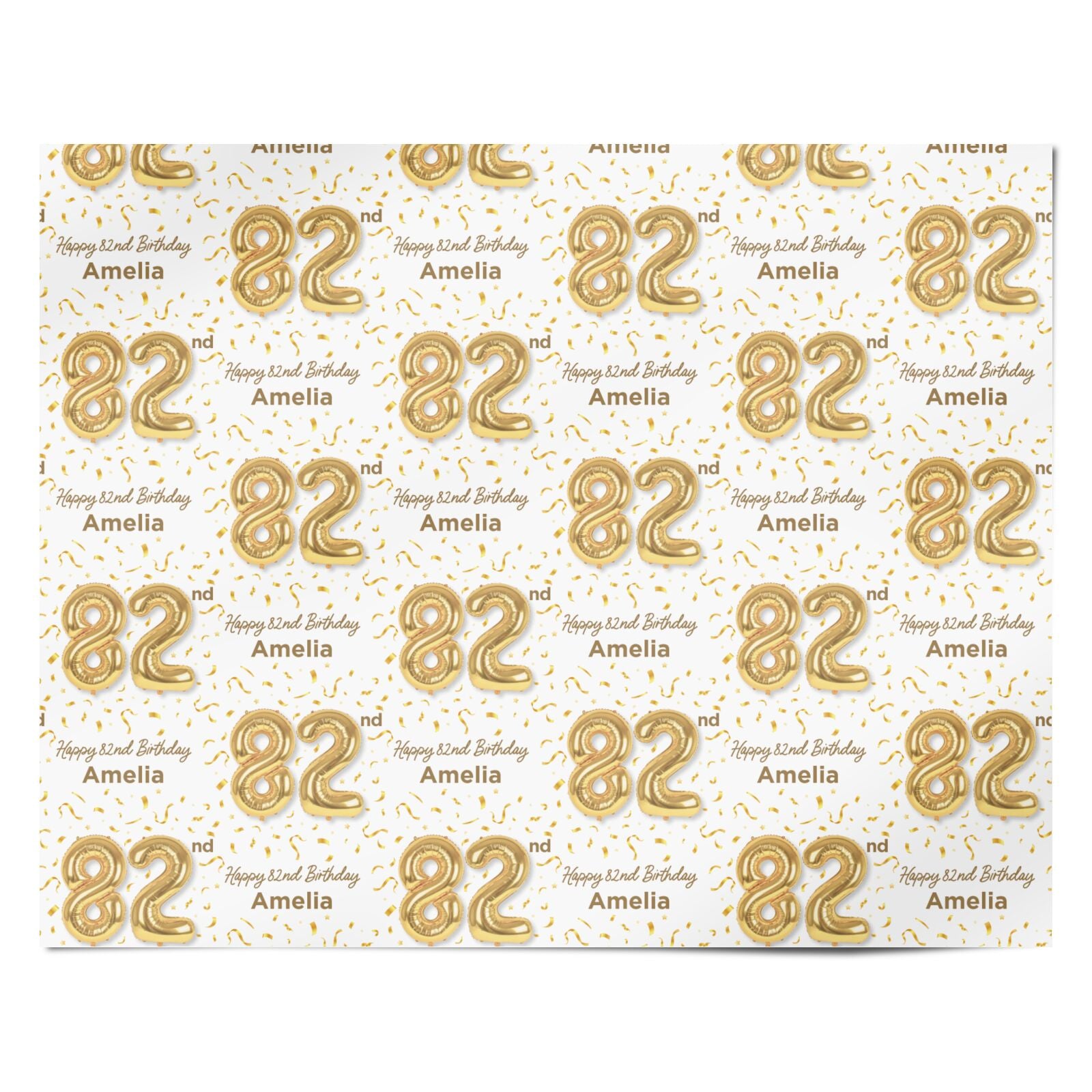 Personalised 82nd Birthday Personalised Wrapping Paper Alternative