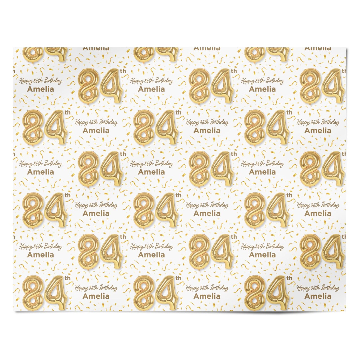 Personalised 84th Birthday Personalised Wrapping Paper Alternative