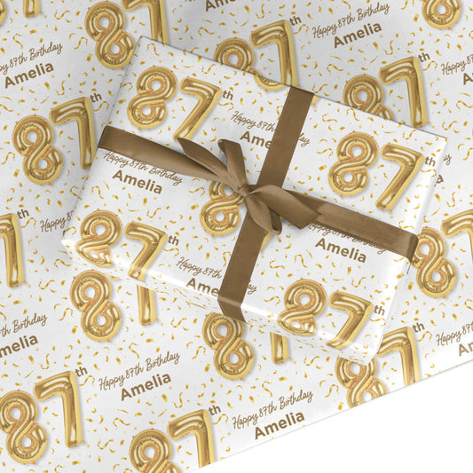 Personalised 87th Birthday Custom Wrapping Paper