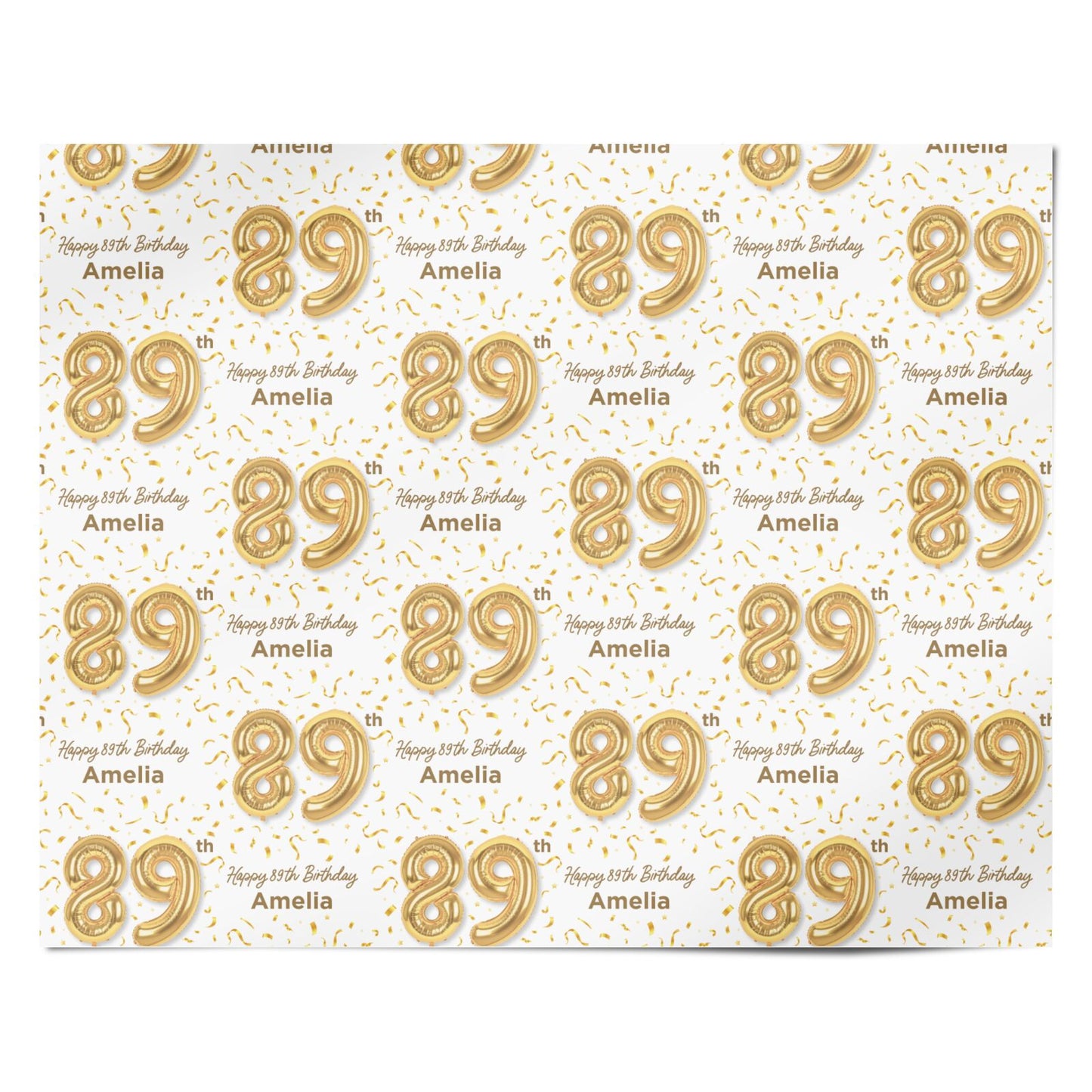 Personalised 89th Birthday Personalised Wrapping Paper Alternative