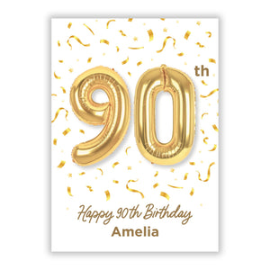 Personalised 90th Birthday Greetings Card