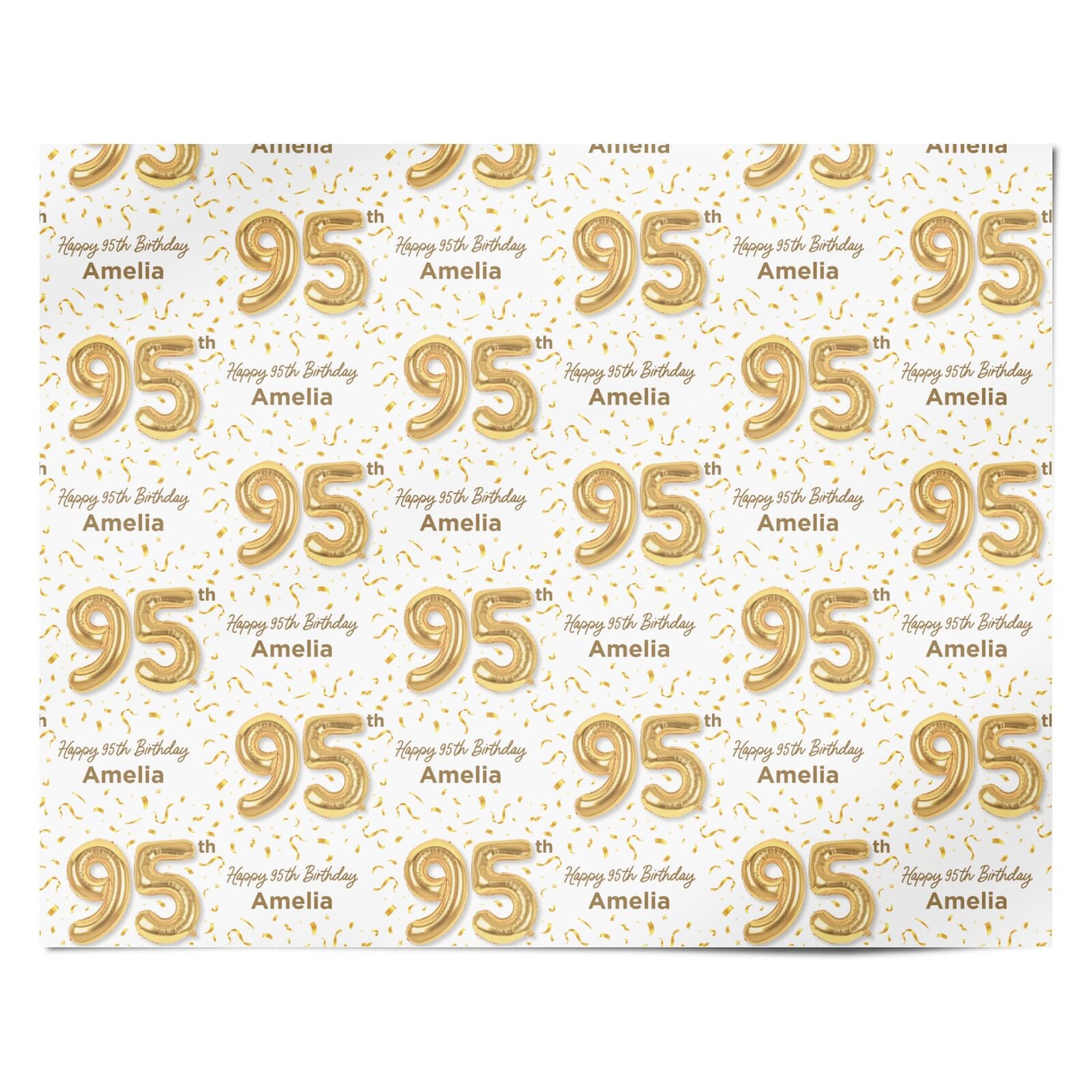 Personalised 95th Birthday Personalised Wrapping Paper Alternative
