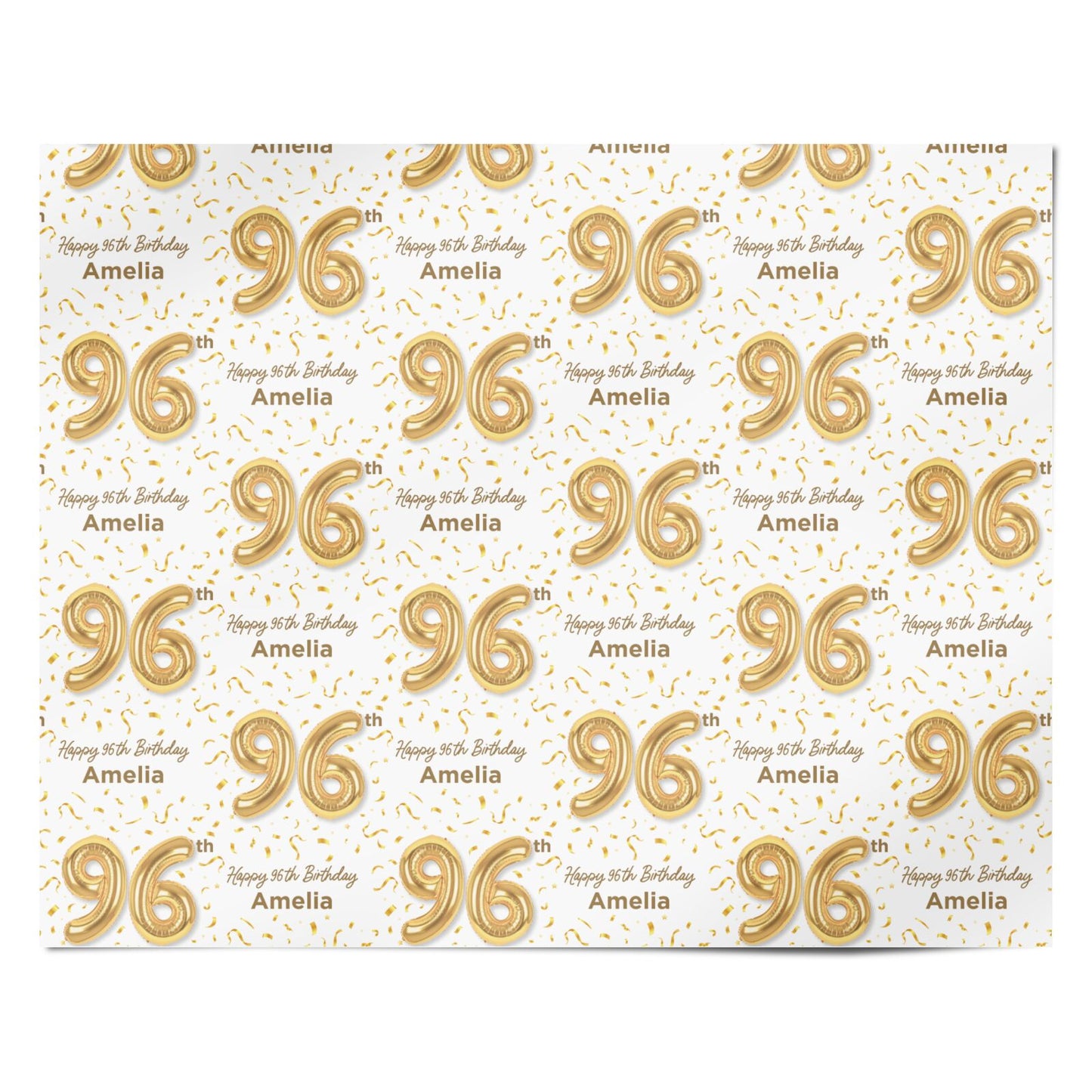 Personalised 96th Birthday Personalised Wrapping Paper Alternative