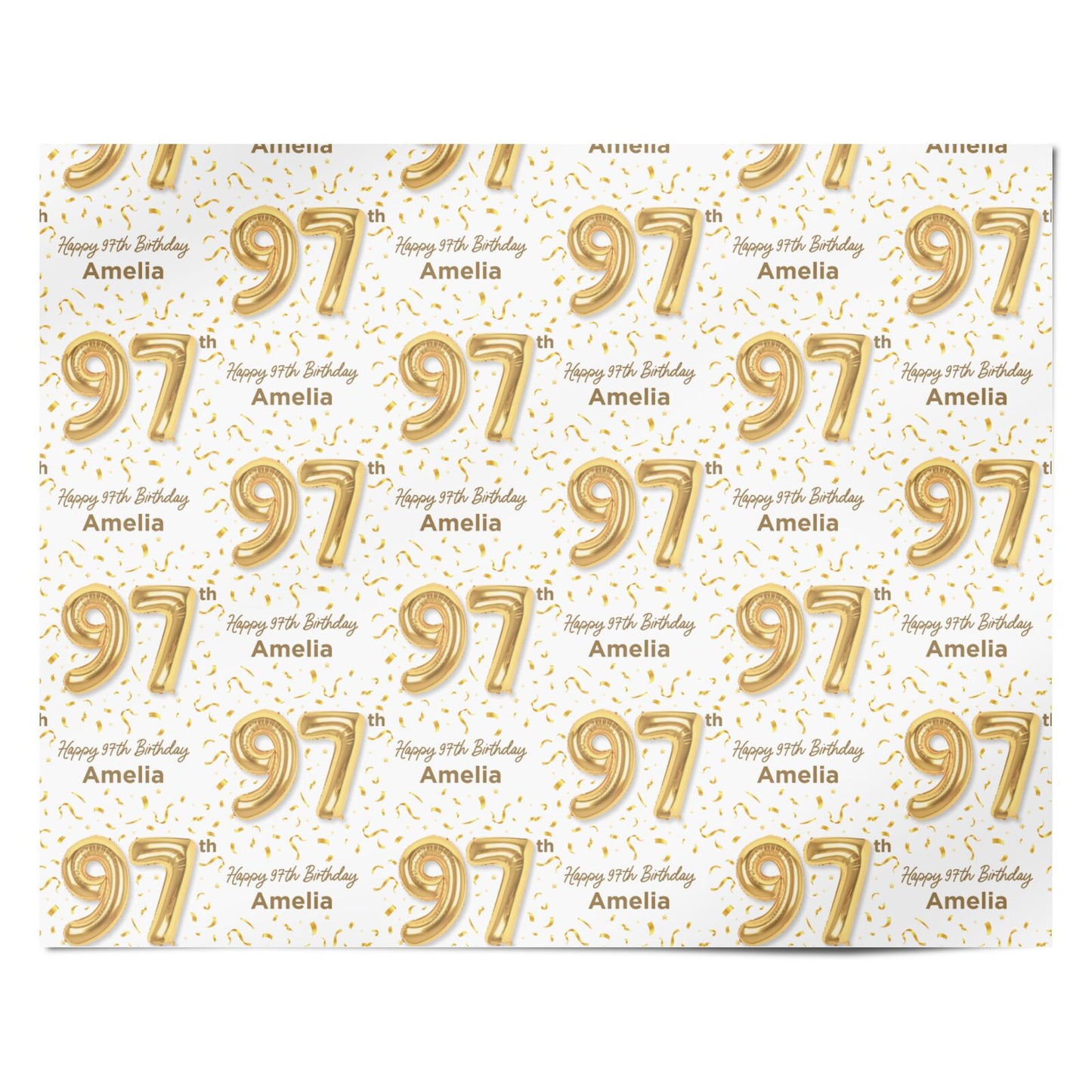 Personalised 97th Birthday Personalised Wrapping Paper Alternative