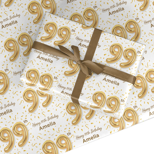 Personalised 99th Birthday Custom Wrapping Paper