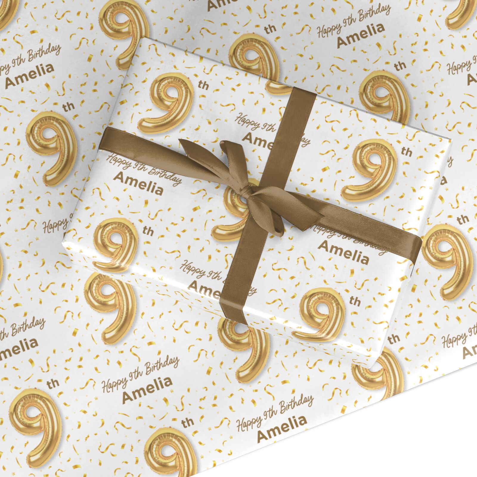 Personalised 9th Birthday Custom Wrapping Paper