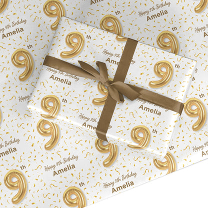 Personalised 9th Birthday Custom Wrapping Paper