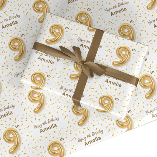 Personalised 9th Birthday Custom Wrapping Paper