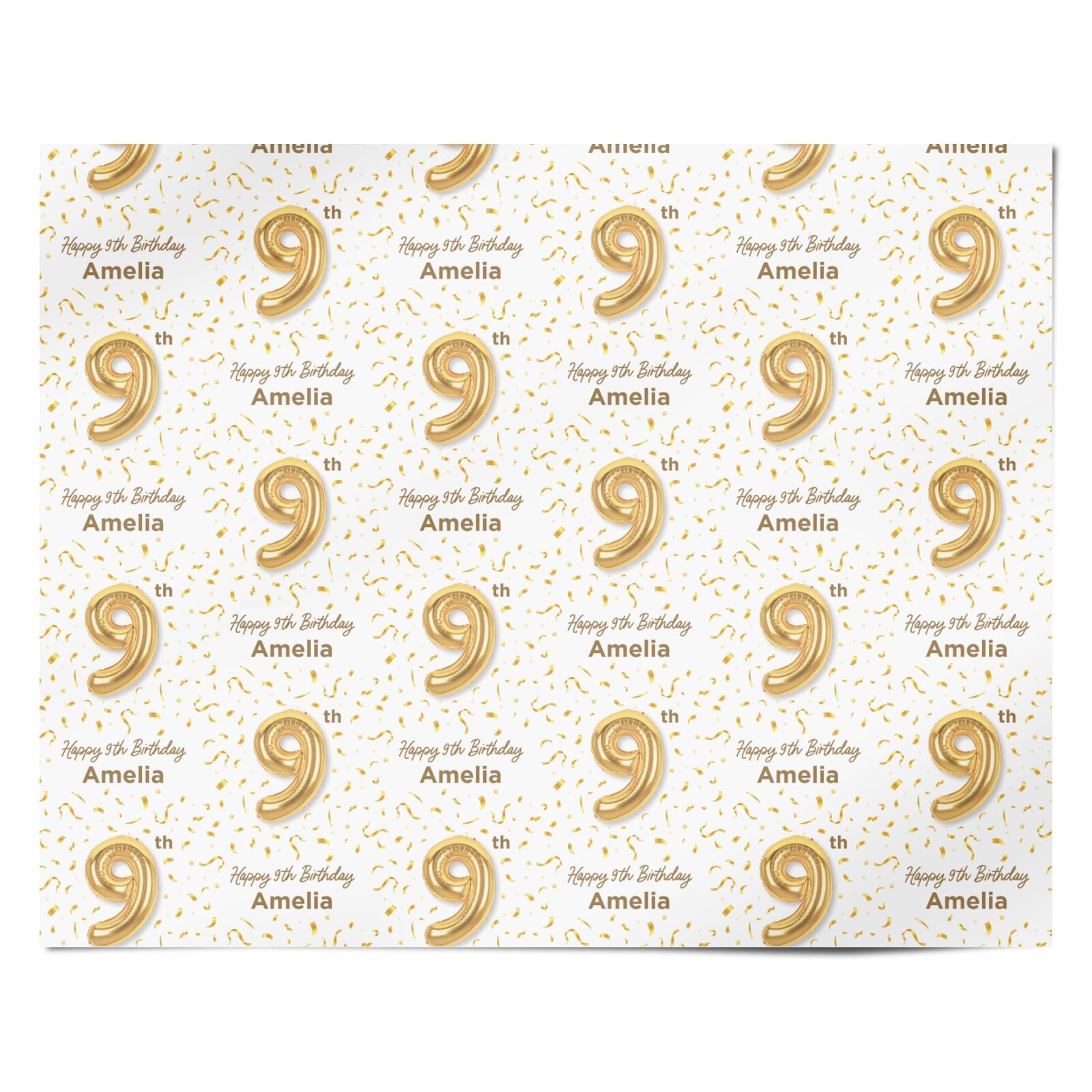Personalised 9th Birthday Personalised Wrapping Paper Alternative