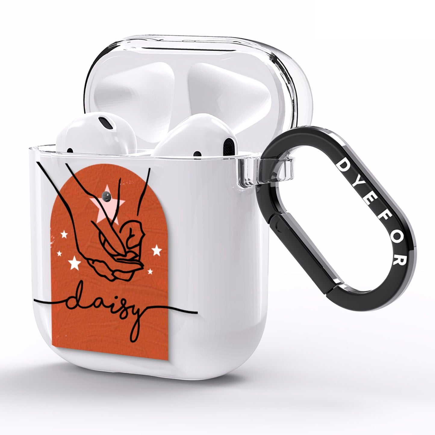Personalised Abstract AirPods Clear Case Side Image