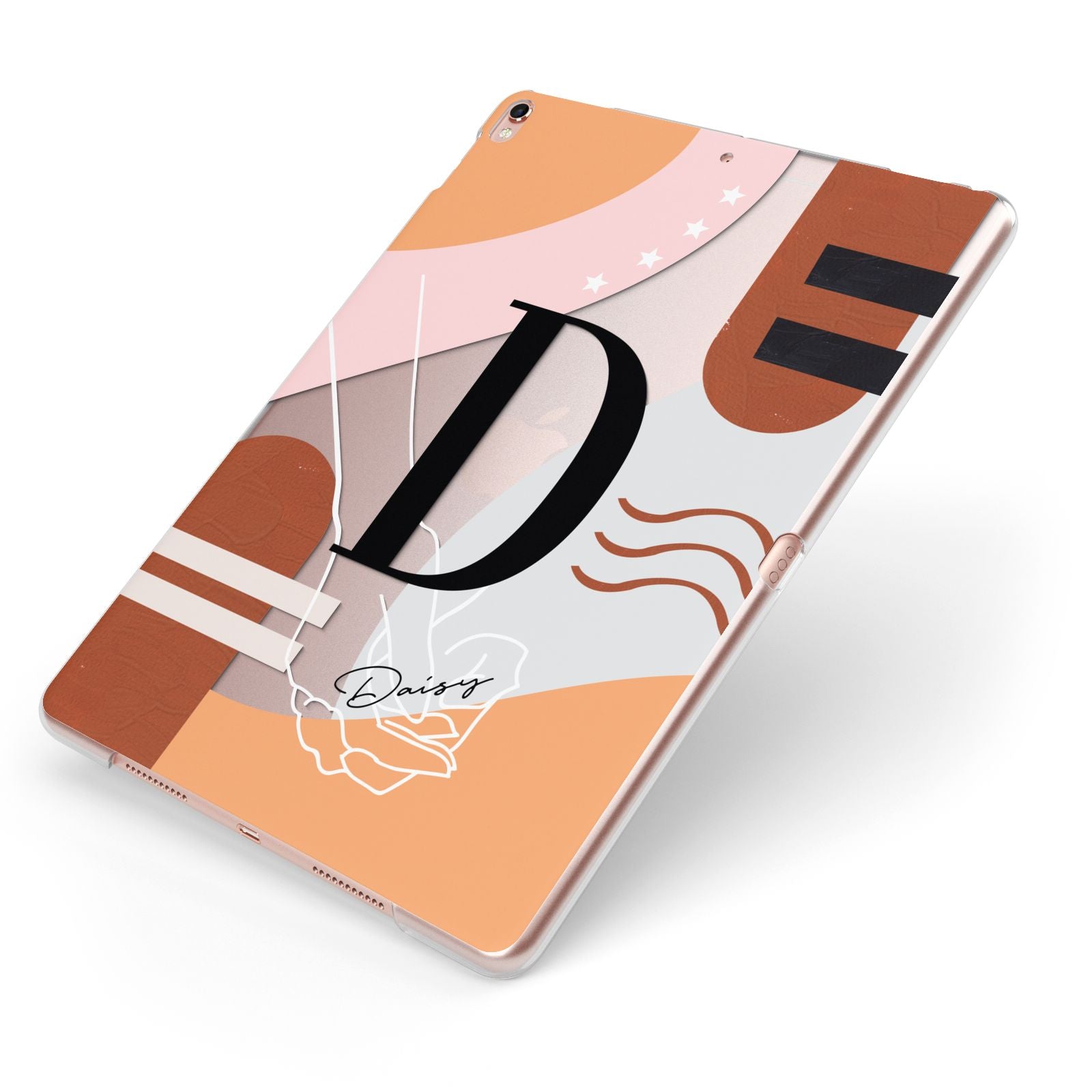 Personalised Abstract Apple iPad Case on Rose Gold iPad Side View