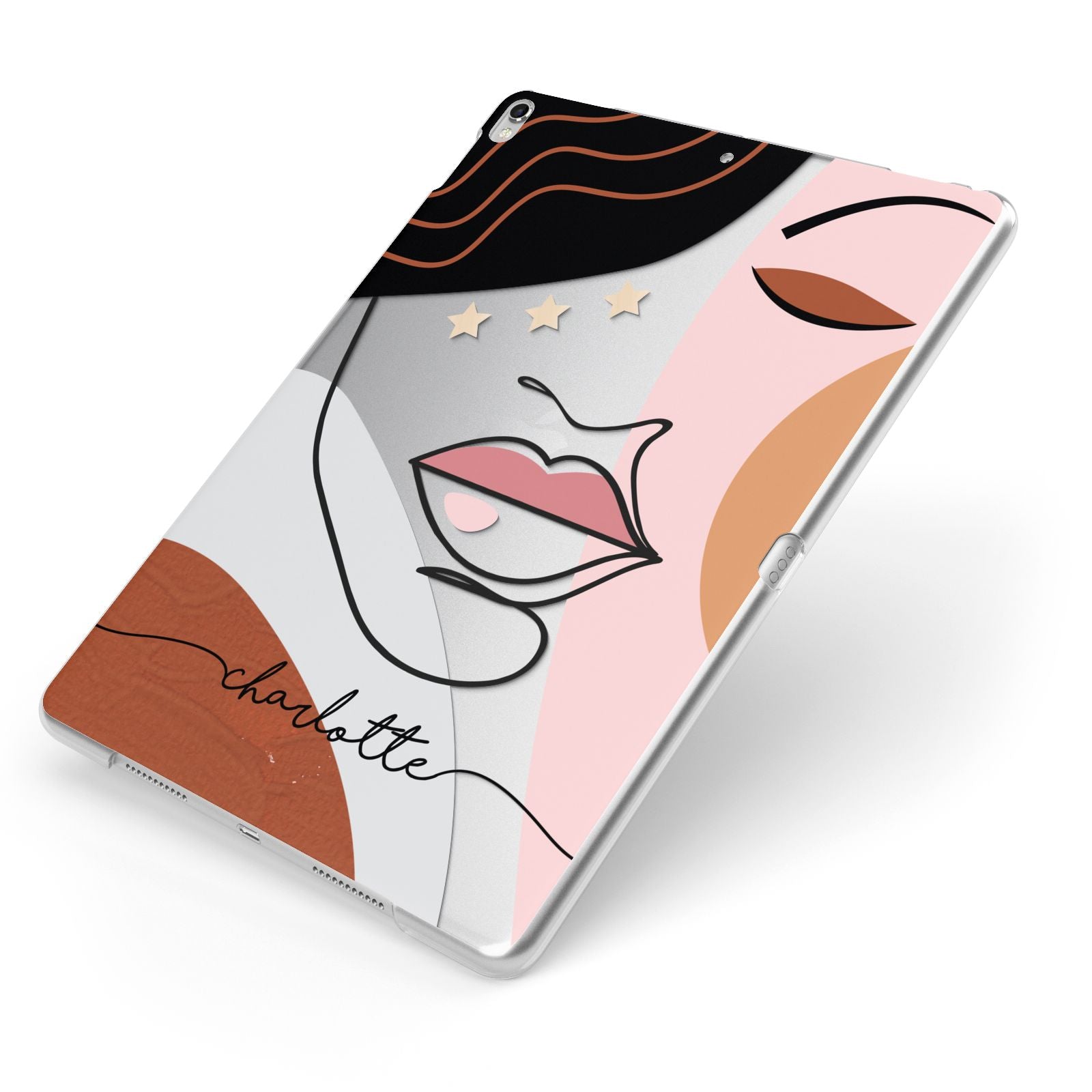 Personalised Abstract Art Apple iPad Case on Silver iPad Side View