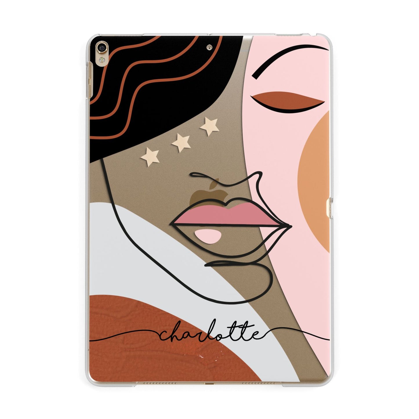 Personalised Abstract Art Apple iPad Gold Case