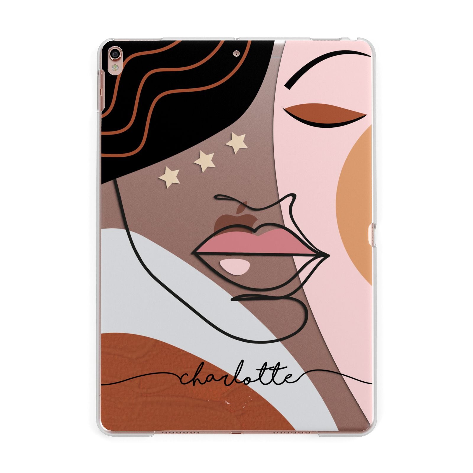 Personalised Abstract Art Apple iPad Rose Gold Case