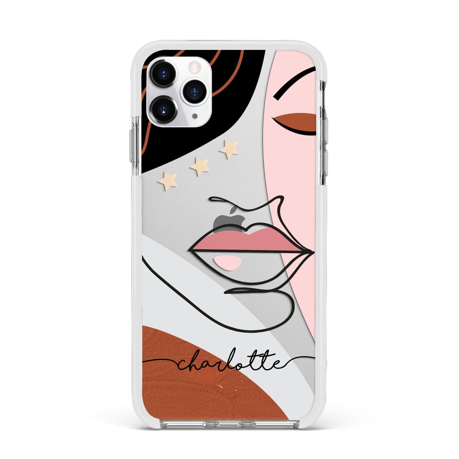 Personalised Abstract Art Apple iPhone 11 Pro Max in Silver with White Impact Case