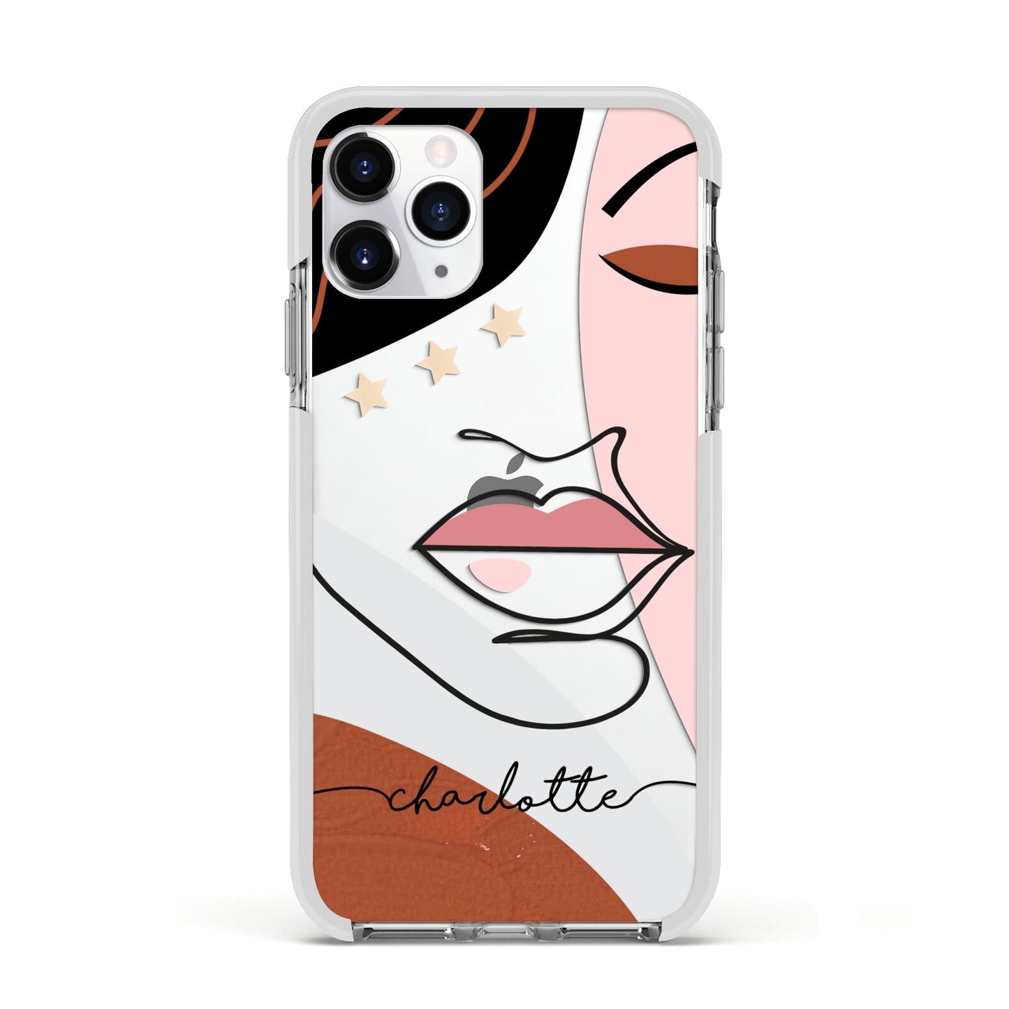 Personalised Abstract Art Apple iPhone 11 Pro in Silver with White Impact Case