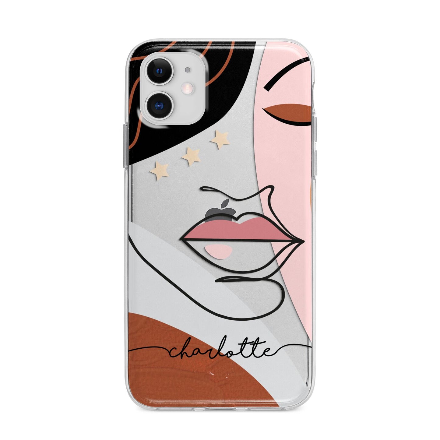 Personalised Abstract Art Apple iPhone 11 in White with Bumper Case