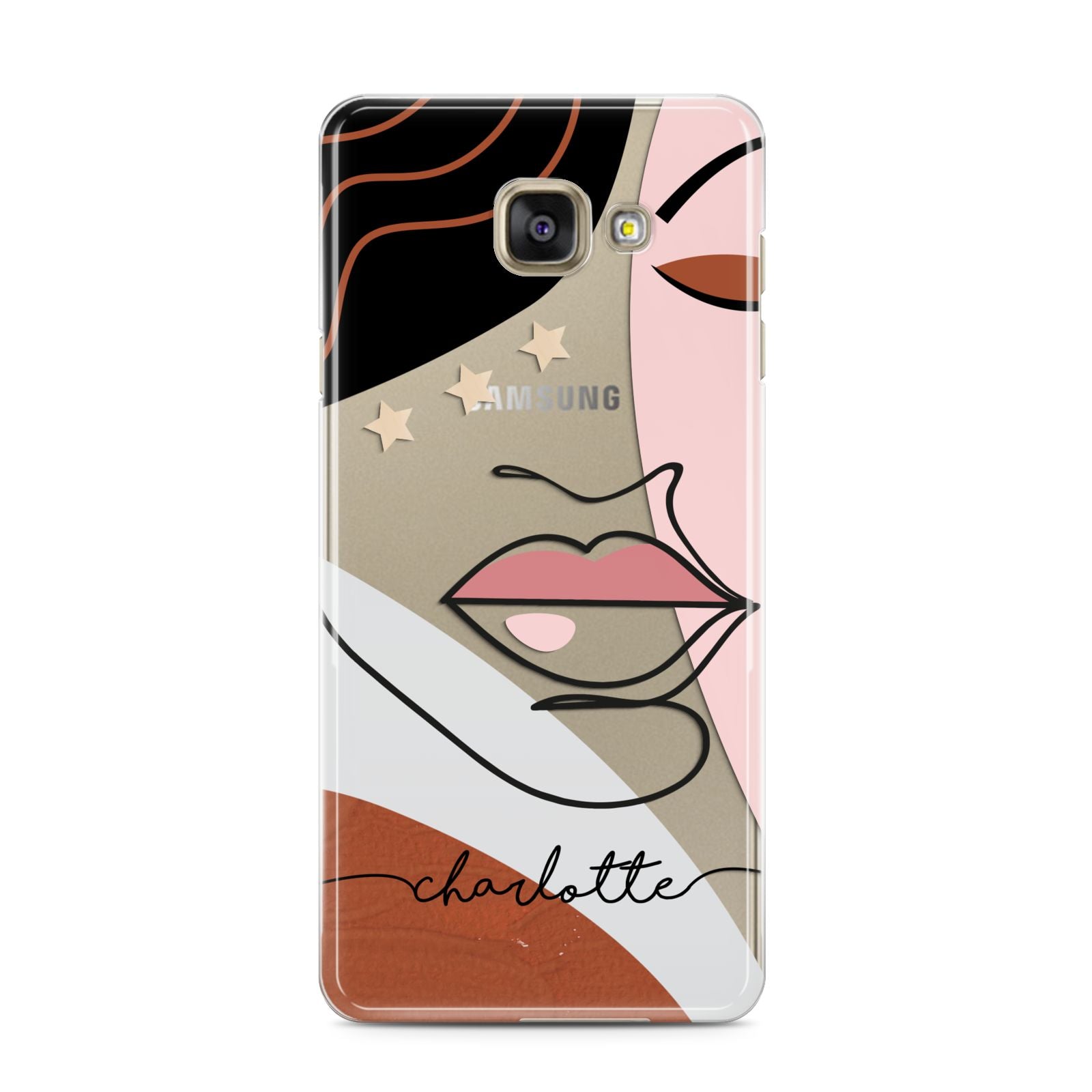 Personalised Abstract Art Samsung Galaxy A3 2016 Case on gold phone