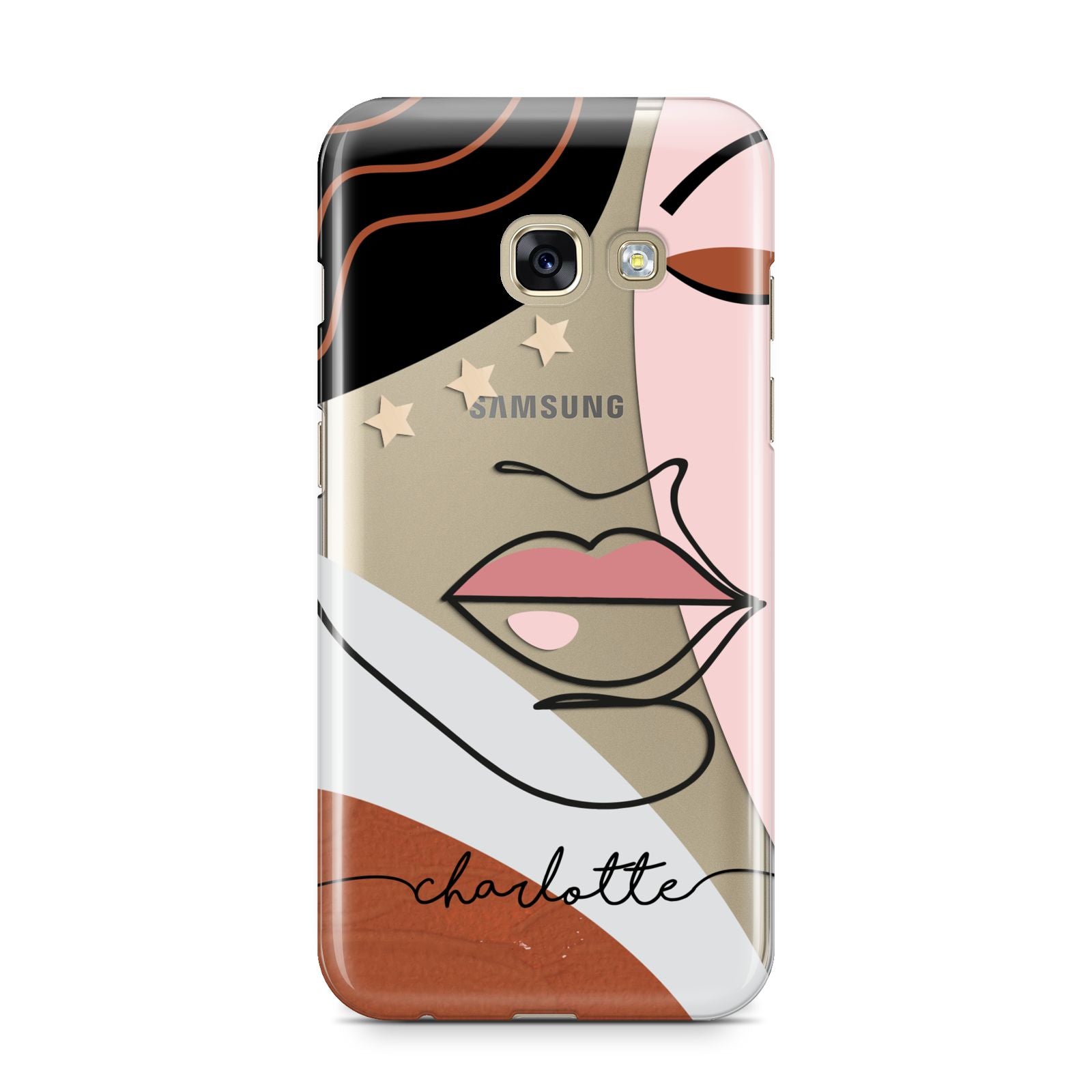 Personalised Abstract Art Samsung Galaxy A3 2017 Case on gold phone