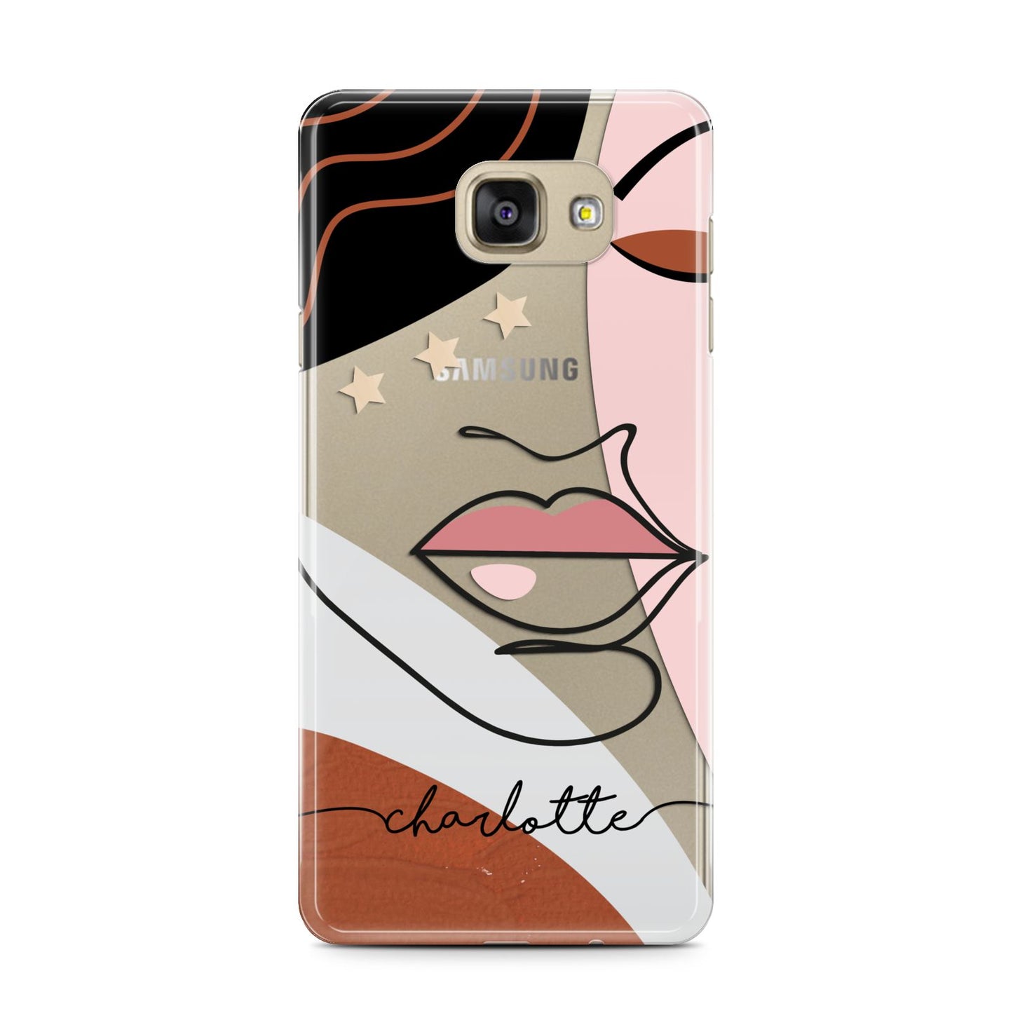 Personalised Abstract Art Samsung Galaxy A7 2016 Case on gold phone