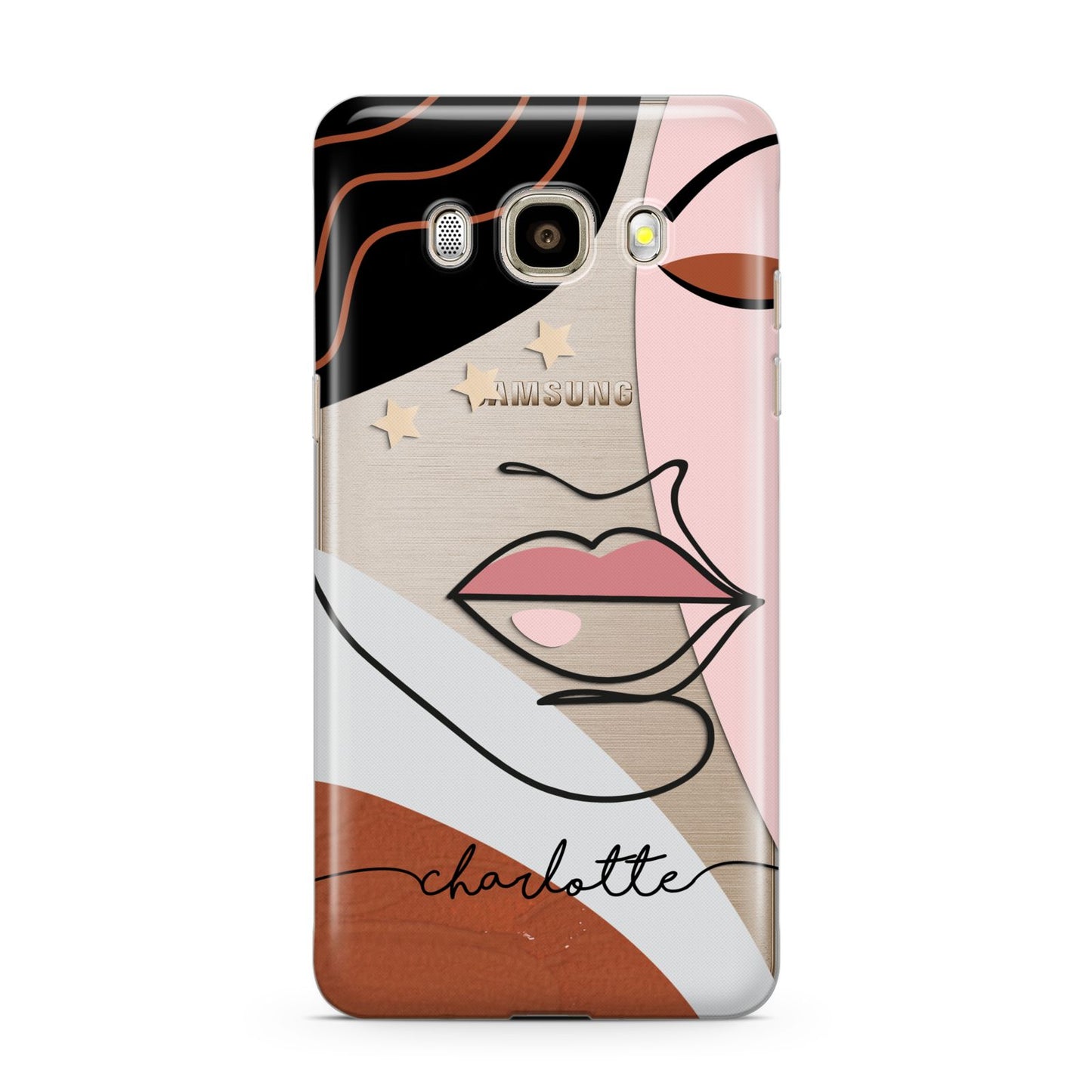 Personalised Abstract Art Samsung Galaxy J7 2016 Case on gold phone