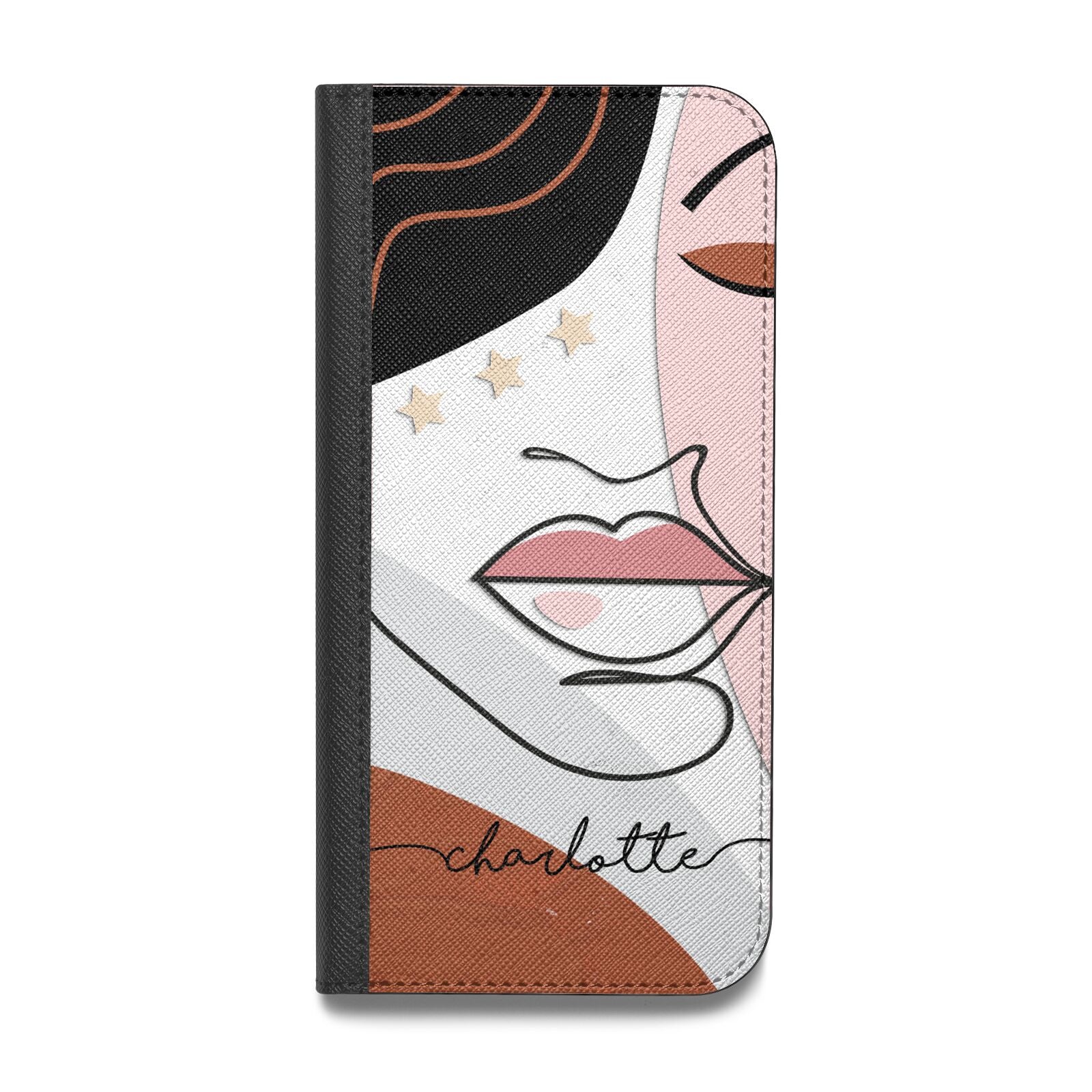 Personalised Abstract Art Vegan Leather Flip iPhone Case