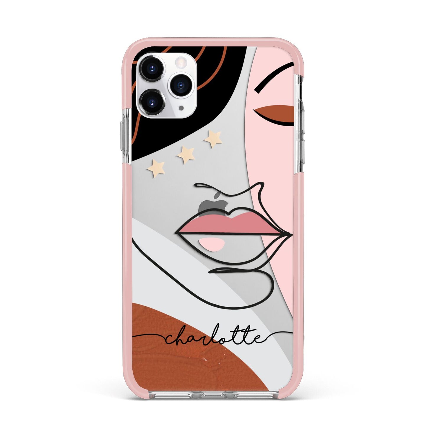 Personalised Abstract Art iPhone 11 Pro Max Impact Pink Edge Case