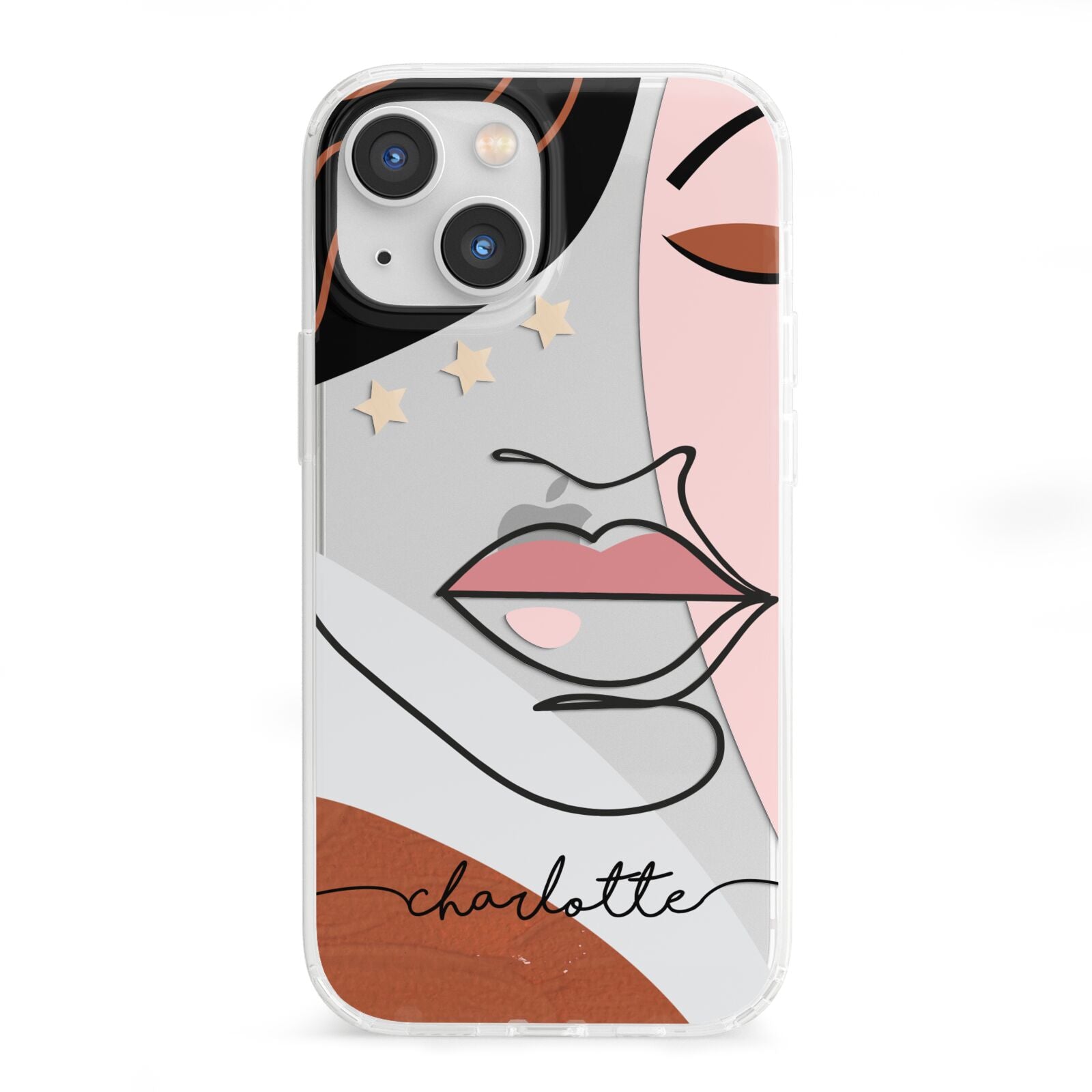 Personalised Abstract Art iPhone 13 Mini Clear Bumper Case