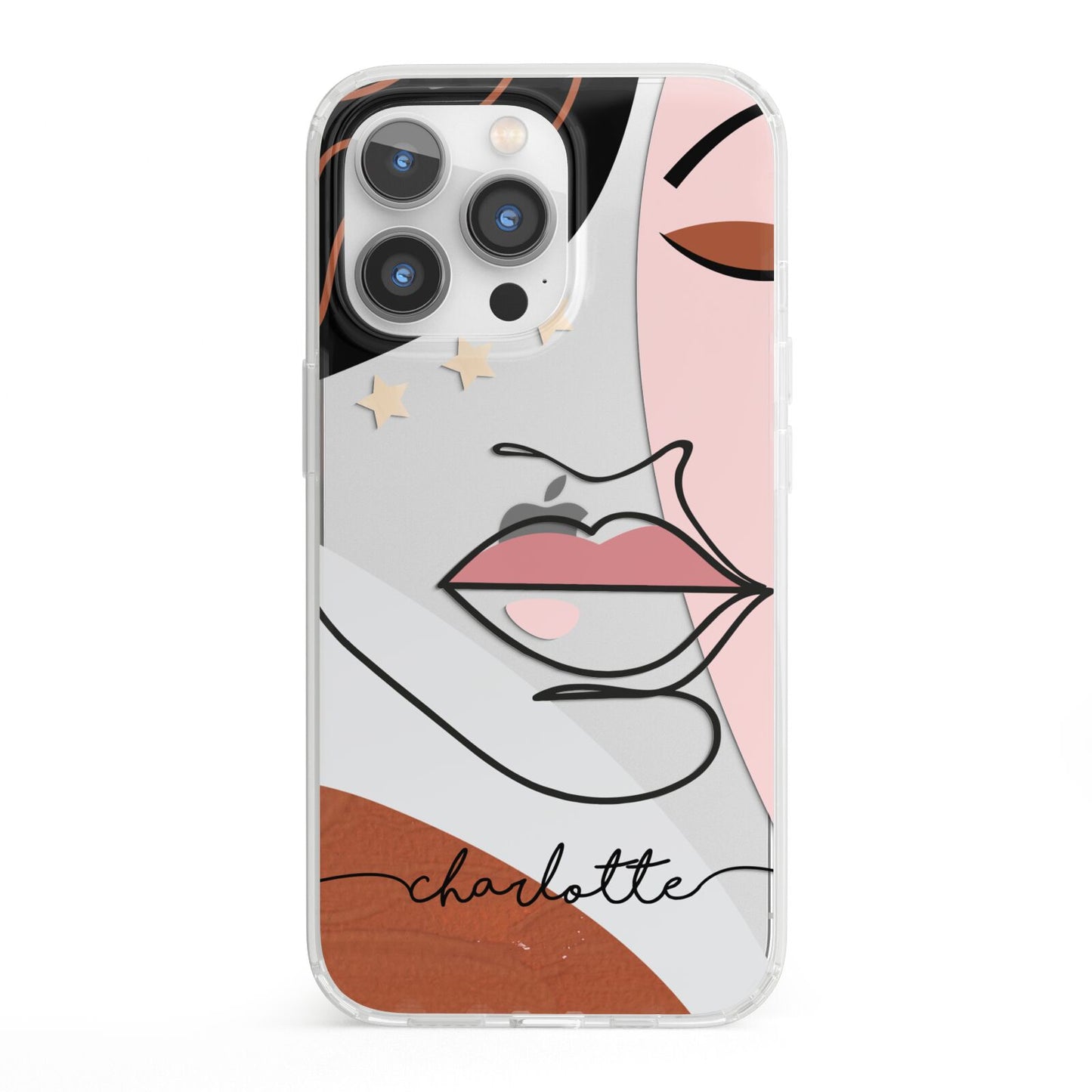 Personalised Abstract Art iPhone 13 Pro Clear Bumper Case