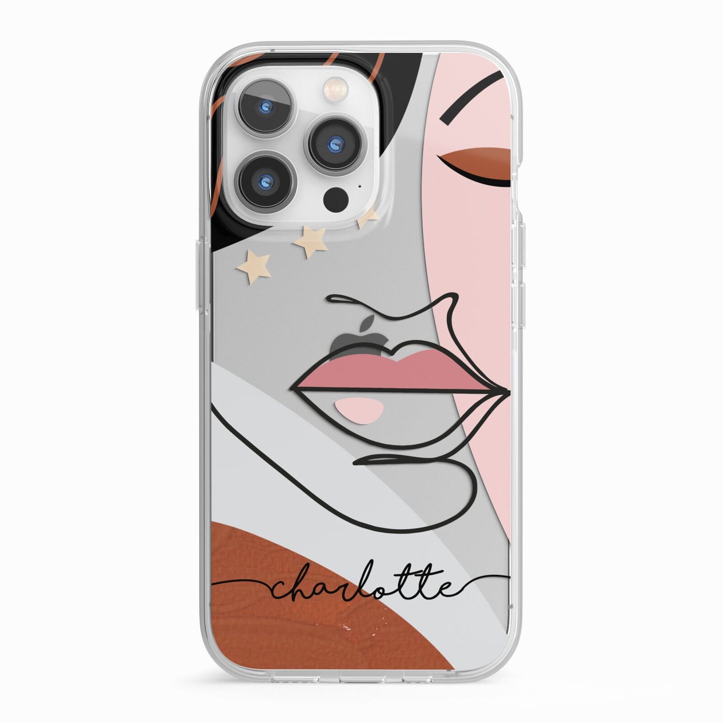 Personalised Abstract Art iPhone 13 Pro TPU Impact Case with White Edges