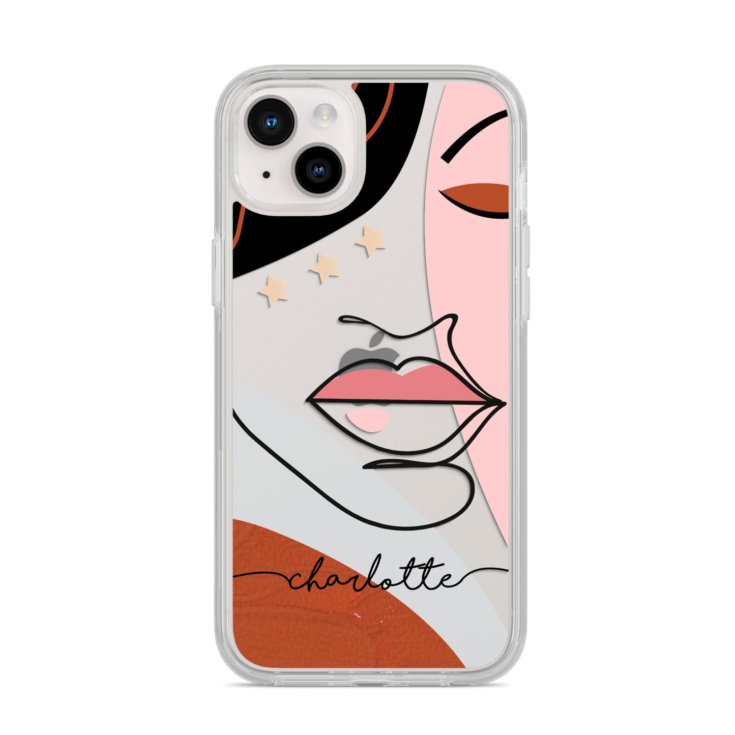 Personalised Abstract Art iPhone 14 Plus Clear Tough Case Starlight