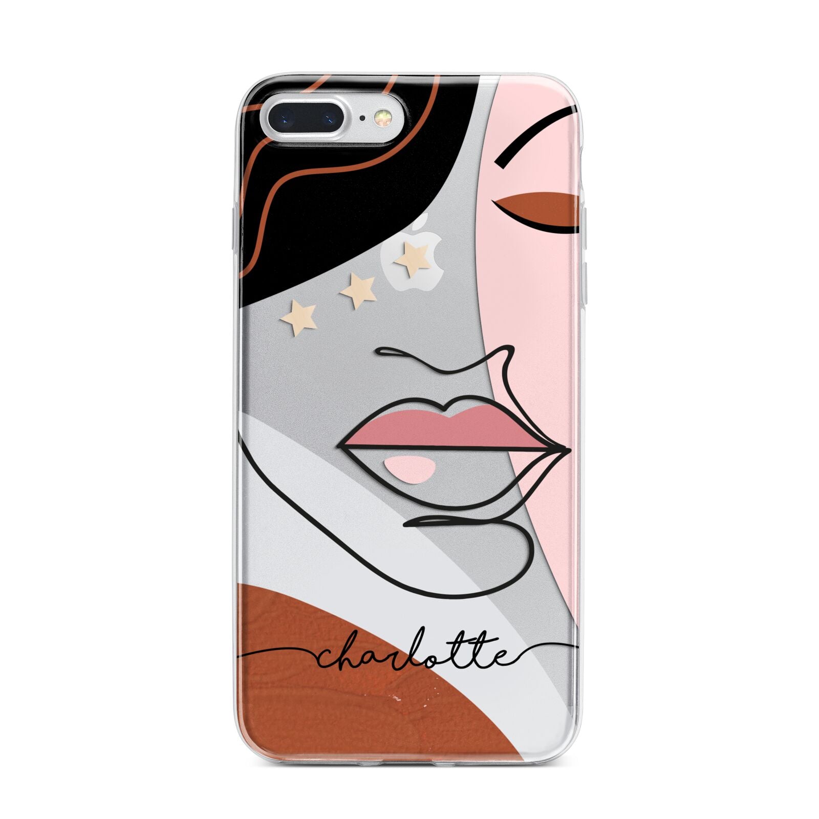 Personalised Abstract Art iPhone 7 Plus Bumper Case on Silver iPhone