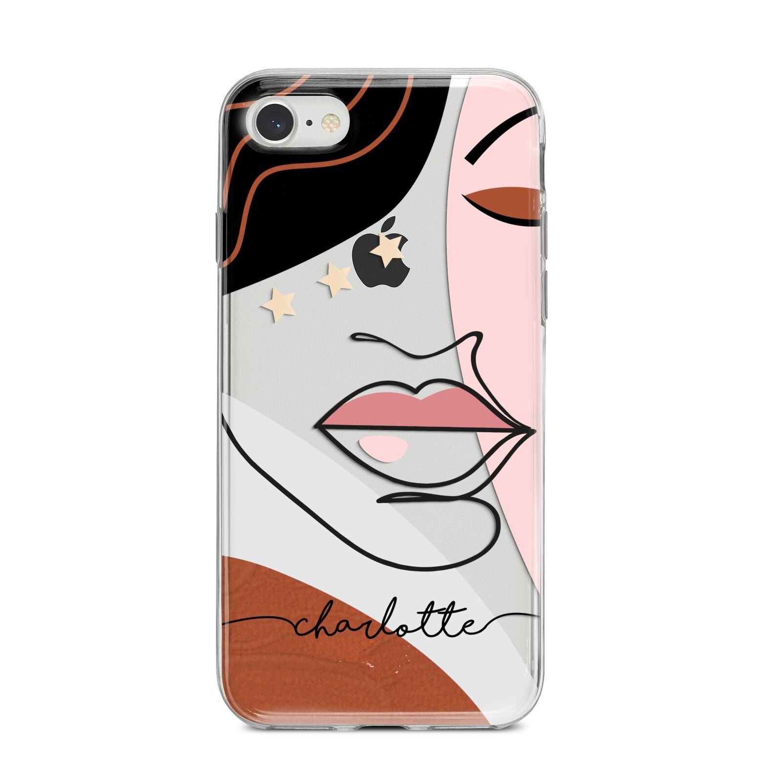 Personalised Abstract Art iPhone 8 Bumper Case on Silver iPhone