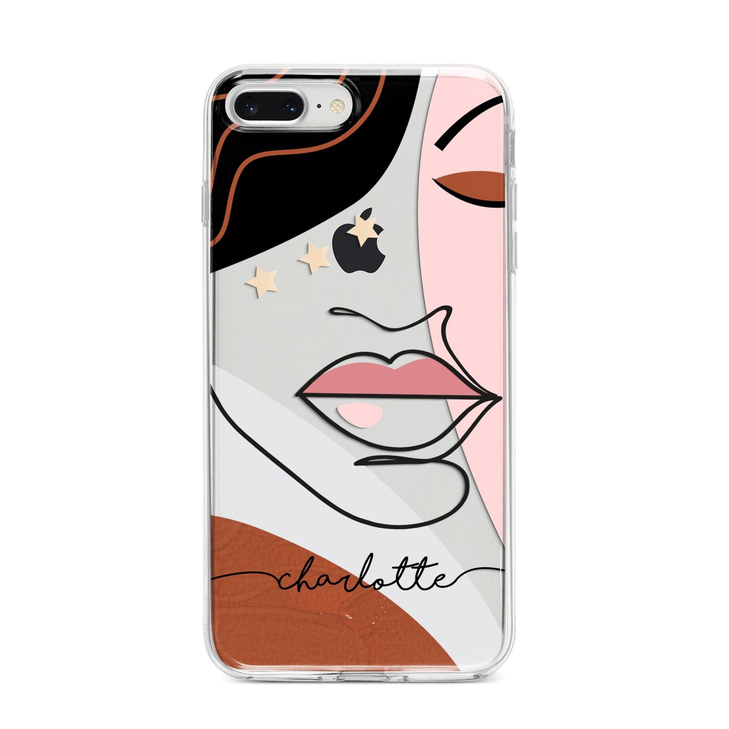 Personalised Abstract Art iPhone 8 Plus Bumper Case on Silver iPhone