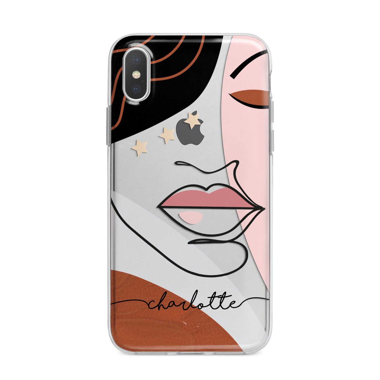 Personalised Abstract Art iPhone X Bumper Case on Silver iPhone Alternative Image 1