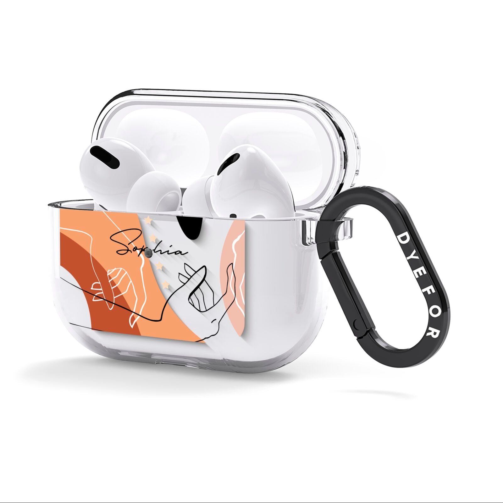 Personalised Abstract Gouache Line Art AirPods Clear Case 3rd Gen Side Image