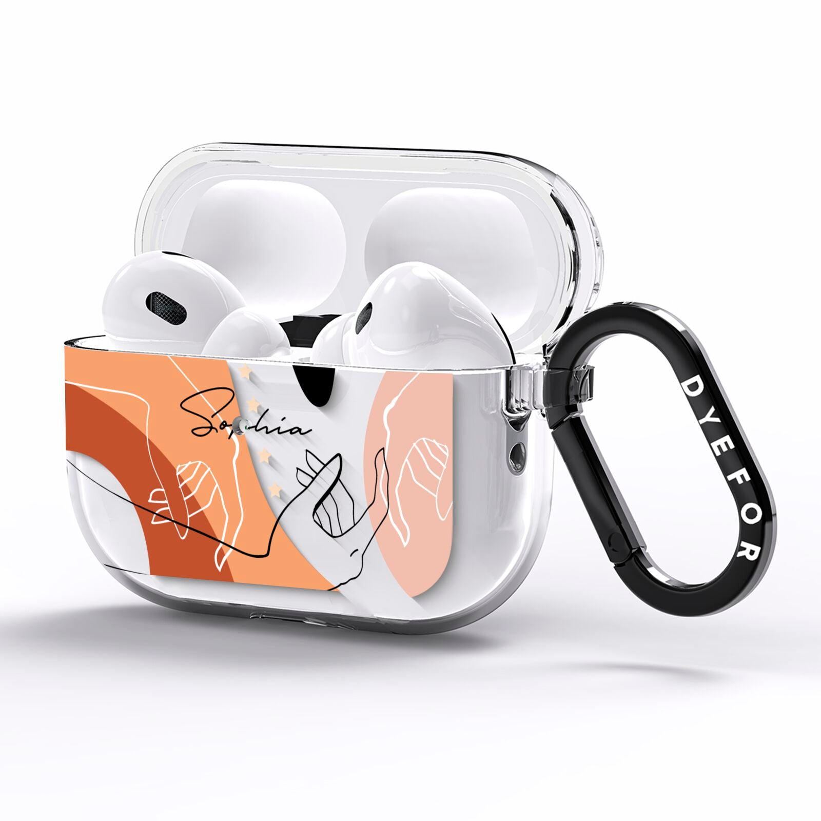 Personalised Abstract Gouache Line Art AirPods Pro Clear Case Side Image