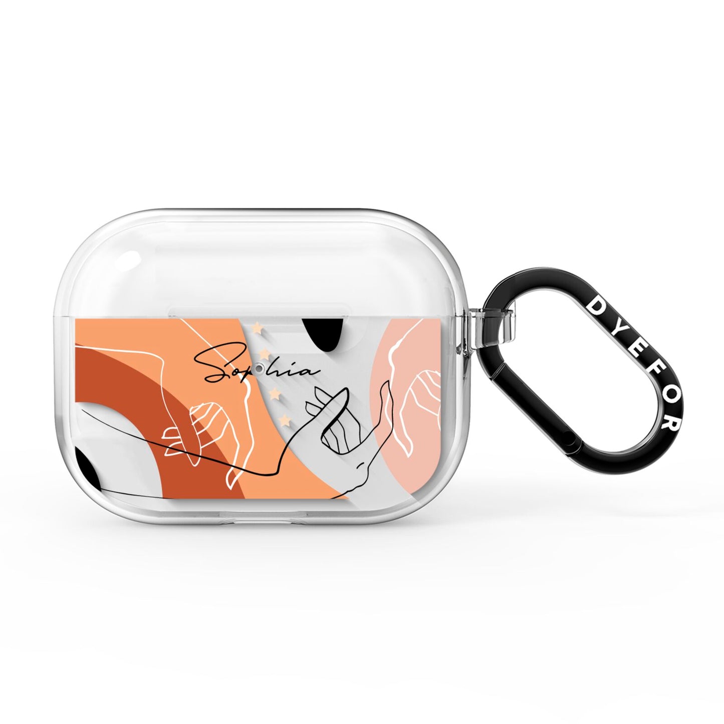 Personalised Abstract Gouache Line Art AirPods Pro Clear Case