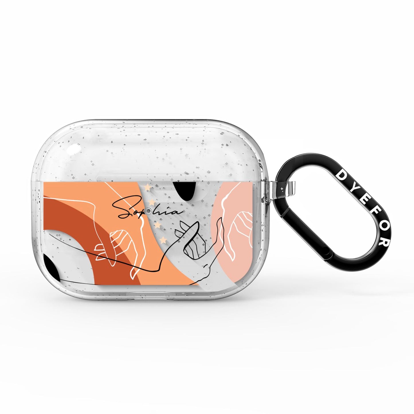 Personalised Abstract Gouache Line Art AirPods Pro Glitter Case