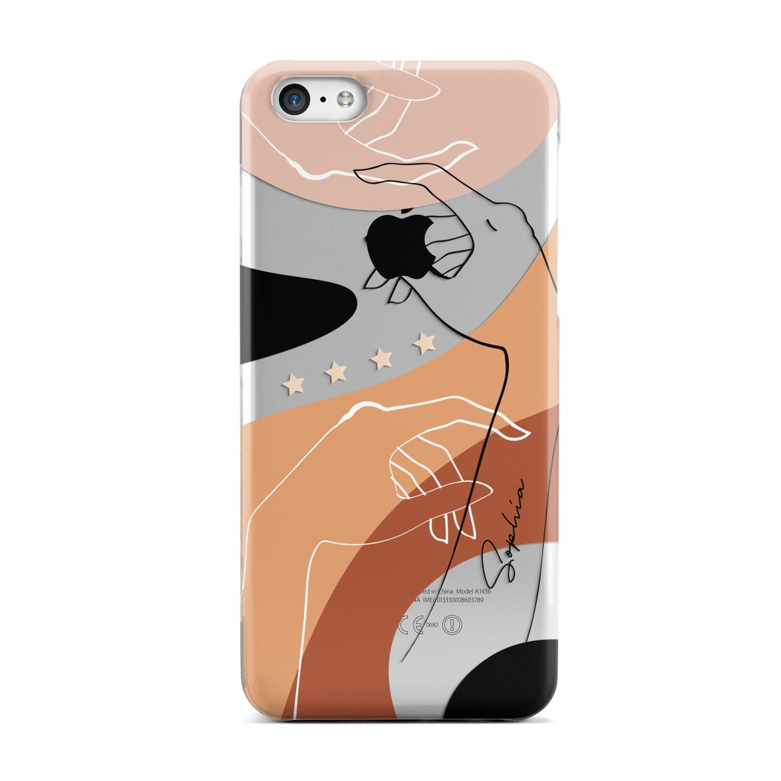 Personalised Abstract Gouache Line Art Apple iPhone 5c Case