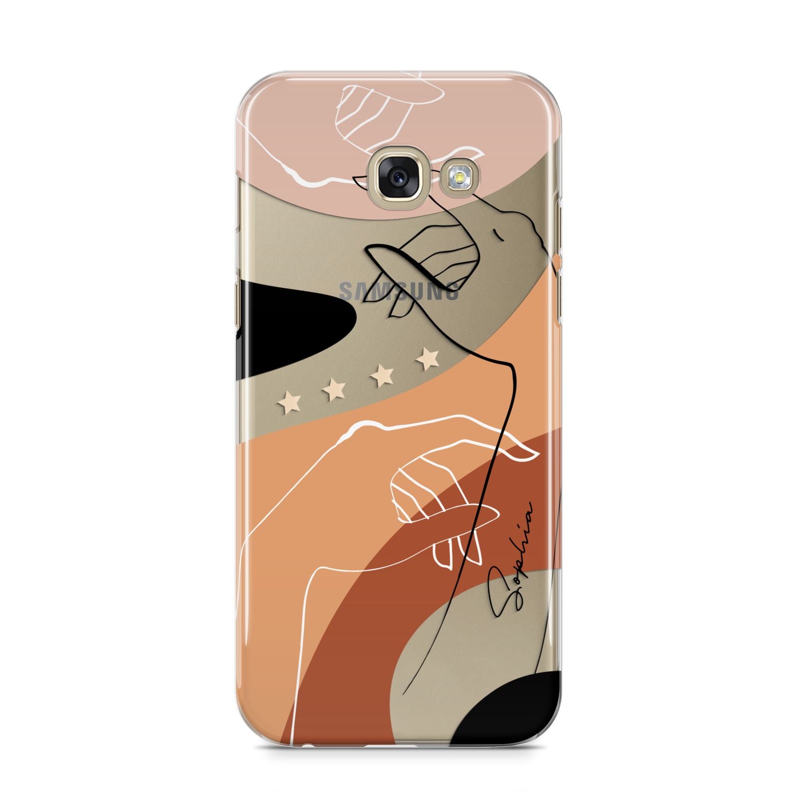Personalised Abstract Gouache Line Art Samsung Galaxy A5 2017 Case on gold phone