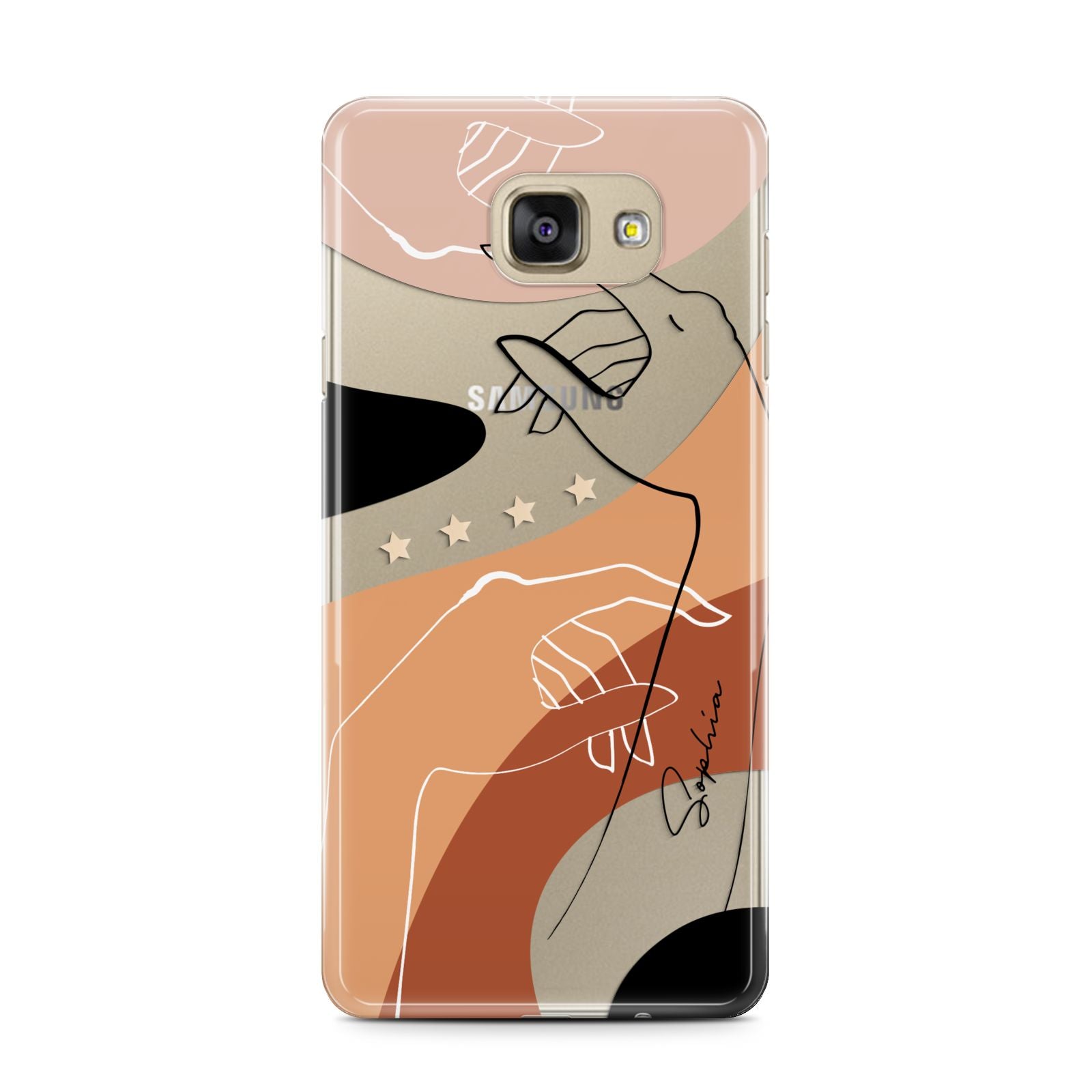 Personalised Abstract Gouache Line Art Samsung Galaxy A7 2016 Case on gold phone