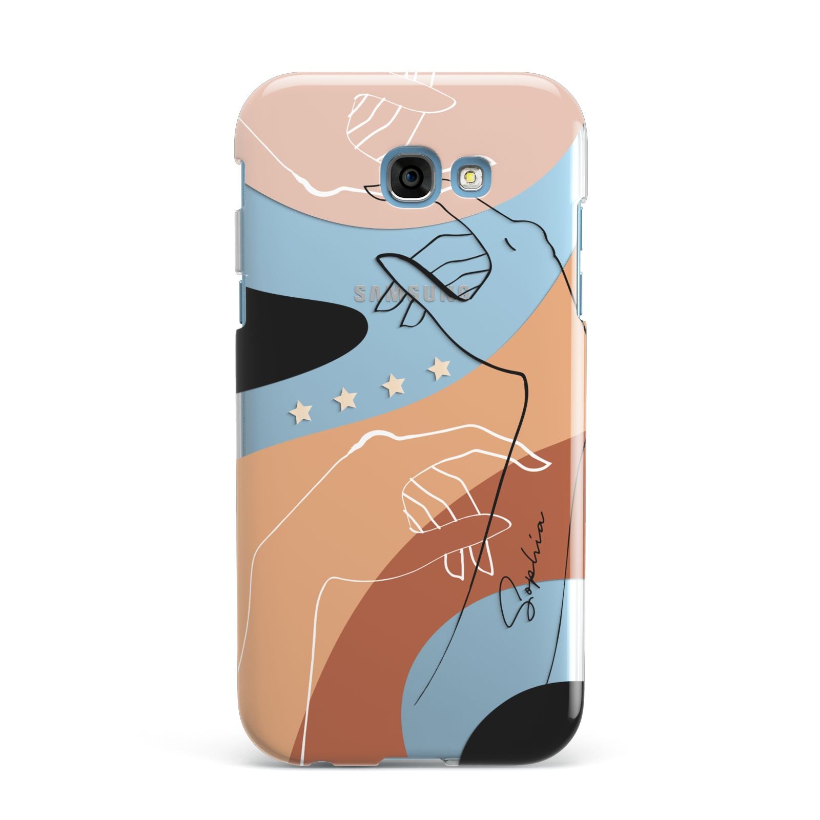 Personalised Abstract Gouache Line Art Samsung Galaxy A7 2017 Case