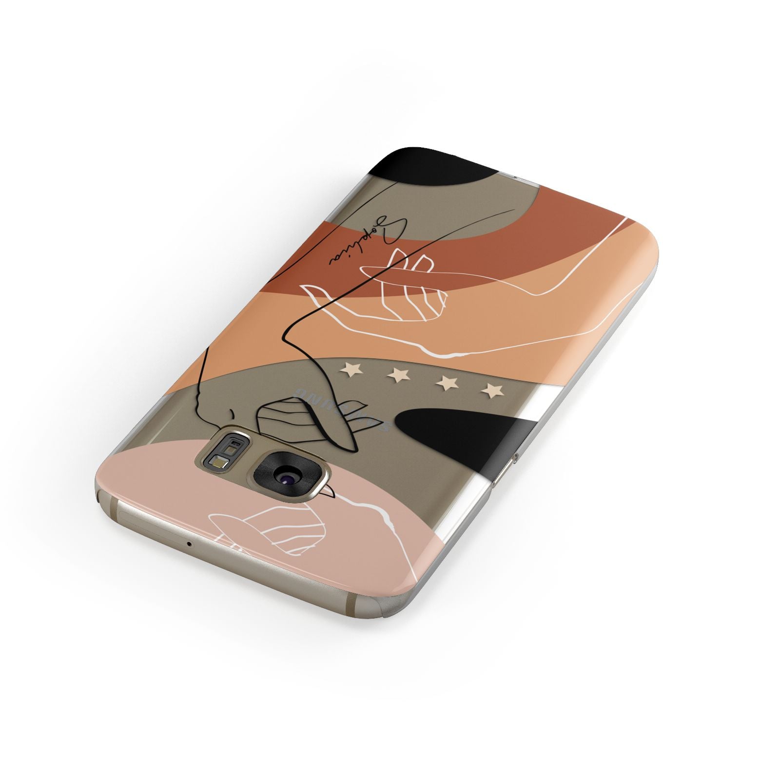 Personalised Abstract Gouache Line Art Samsung Galaxy Case Front Close Up