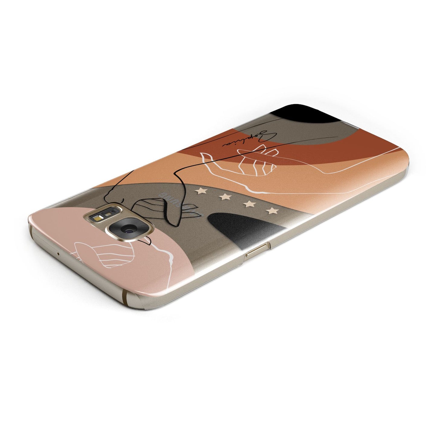Personalised Abstract Gouache Line Art Samsung Galaxy Case Top Cutout