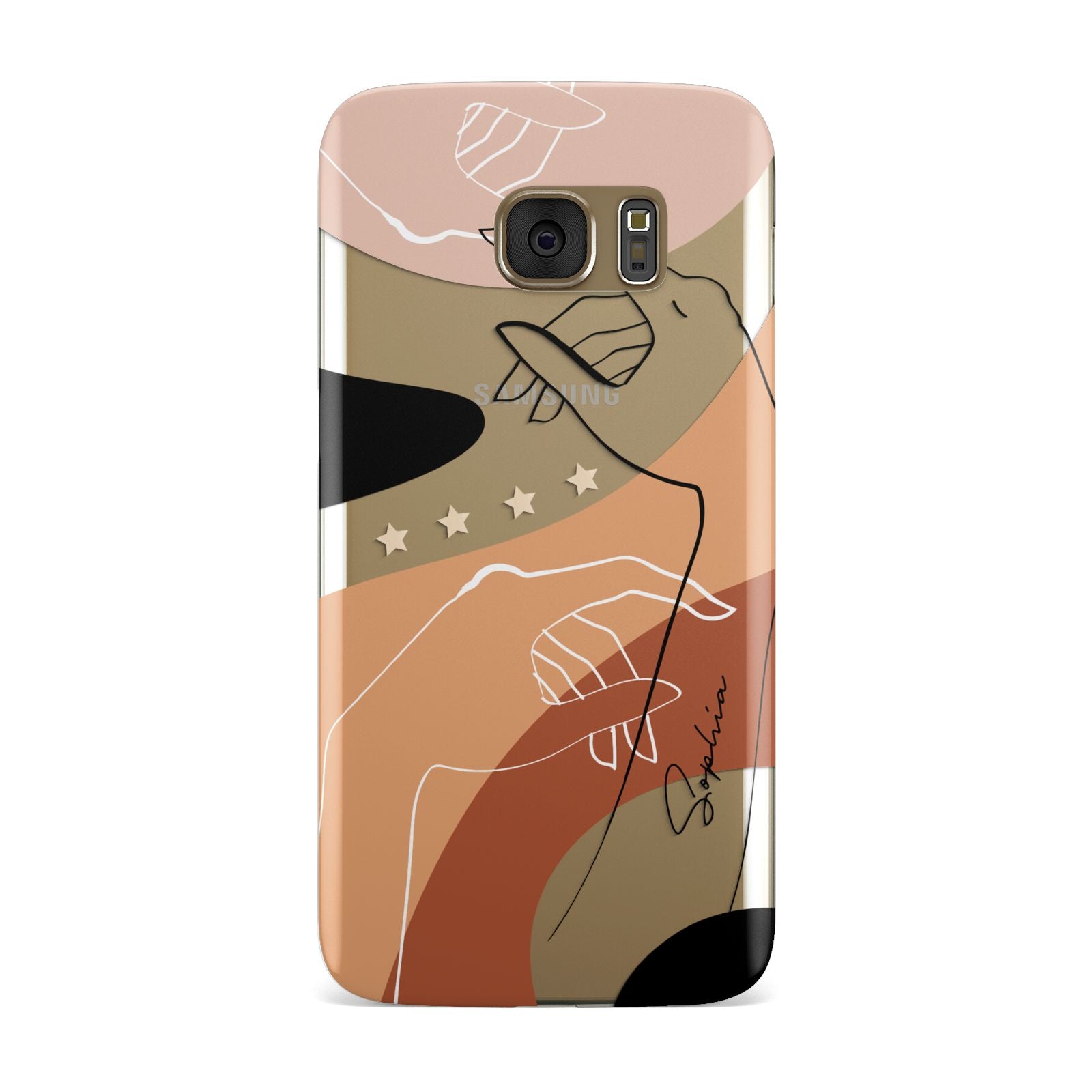 Personalised Abstract Gouache Line Art Samsung Galaxy Case