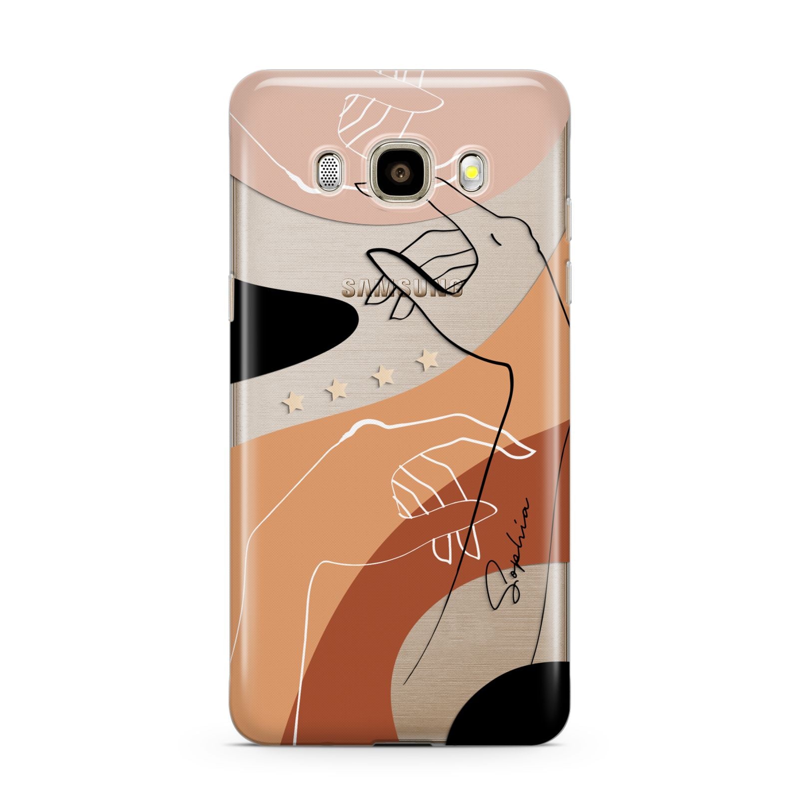 Personalised Abstract Gouache Line Art Samsung Galaxy J7 2016 Case on gold phone